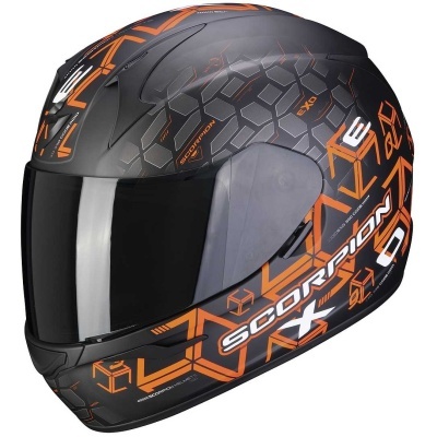 Capacete Scorpion EXO-390 Cube Preto/Laranja