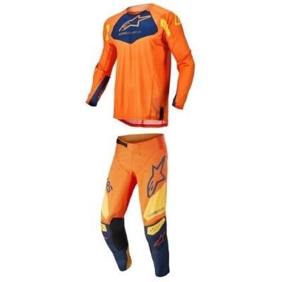 Conjunto Alpinestars Techstar Factory  Laranja