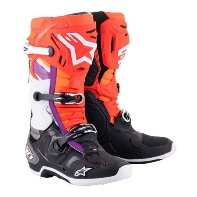 Botas Alpinestars Tech 10 Laranja / Vermelho / Violeta