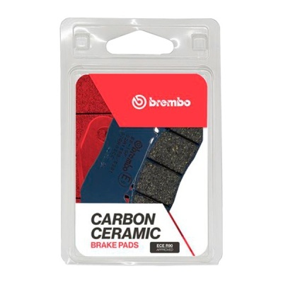 Pastilhas de travão Brembo Carbon Ceramic em embalagem transparente