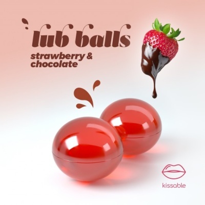 BOLINHAS EXPLOSIVAS LUBRIFICANTES COM SABOR A MORANGO & CHOCOLATE LUB BALLS