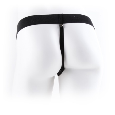 Cueca jockstrap preta com cintura larga elástica
