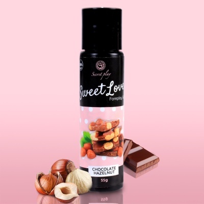 Frasco de produto Sweet Love com aroma Chocolate Hazelnut com avelãs e chocolate