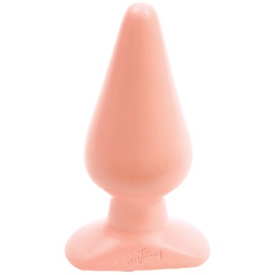 Plug anal rosa em silicone com base larga