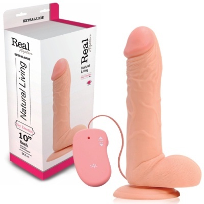 Dildo extragrande cor de pele com textura realista e controle remoto cor de rosa