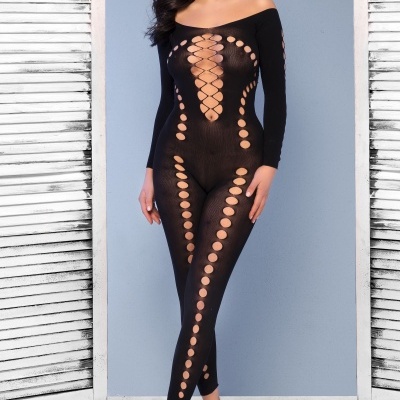 CATSUIT CR-4646 PRETO CHILIROSE