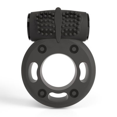 Anel sexual masculino preto com textura e rolo pontilhado