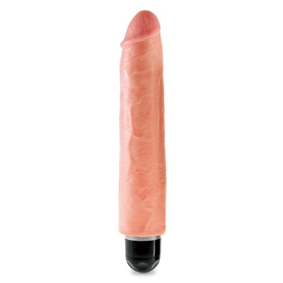 VIBRADOR REALÍSTICO KING COCK VIBRATING STIFFY 10? BRANCO