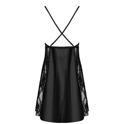 CAMISA DE NOITE E TANGA DELIGHT PRETA BEAUTY NIGHT FASHION