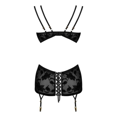 CAMISA DE NOITE E TANGA XIOMARA PRETO BEAUTY NIGHT FASHION