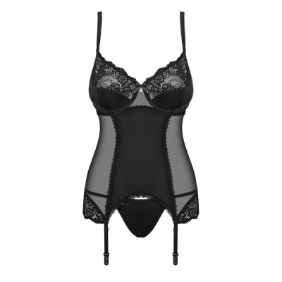 CORPETE E TANGA AMALLIE TAMANHO QUEEN OBSESSIVE PRETO