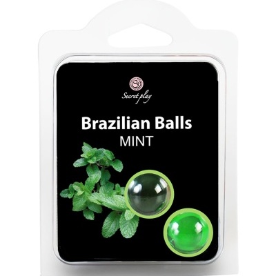 BOLAS LUBRIFICANTES BEIJÁVEIS BRAZILIAN BALLS SABOR A MENTA 2 x 4GR
