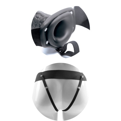 STRAP-ON OCO COM VIBRAÇÃO E TESTÍCULOS REAL RAPTURE AIR FEELING 8' PRETO