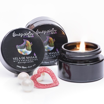 VELA COM FEROMONAS AROMA SEXO LIVRE 20ML TENTACIÓN PLAY SEX