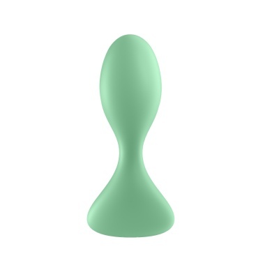 Objeto cónico verde claro de silicone com base larga
