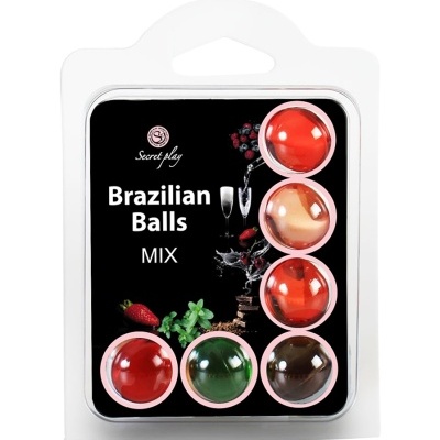 BOLAS LUBRIFICANTES BEIJÁVEIS BRAZILIAN BALLS MULTISABORES 6 x 4GR