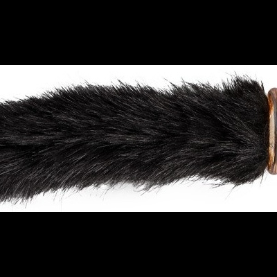 PLUG ANAL EM VIDRO COM CAUDA PRETA