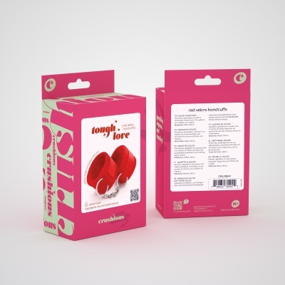 ALGEMAS DE VELCRO TOUGH LOVE COM CORRENTE DE 40CM EXTRA CRUSHIOUS VERMELHAS