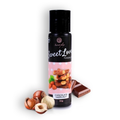 Frasco Sweet Love Foreplay sabor Chocolate Hazelnut com avelãs e chocolate