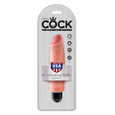 VIBRADOR REALÍSTICO KING COCK VIBRATING STIFFY 6? BRANCO