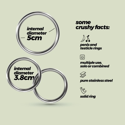 METALEROS CONJUNTO DE 3 ANÉIS PENIANOS EM METAL CRUSHIOUS