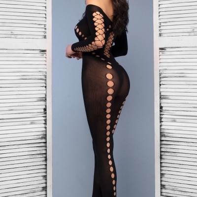 CATSUIT CR-4646 PRETO CHILIROSE