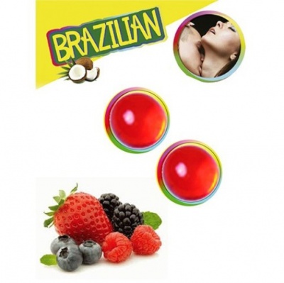 BOLAS LUBRIFICANTES BEIJÁVEIS BRAZILIAN BALLS SABOR A FRUTOS DO BOSQUE 2 X 4GR