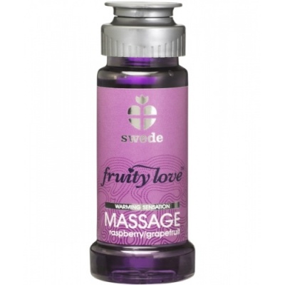 Frasco de óleo de massagem rosa e roxo com tampa prateada