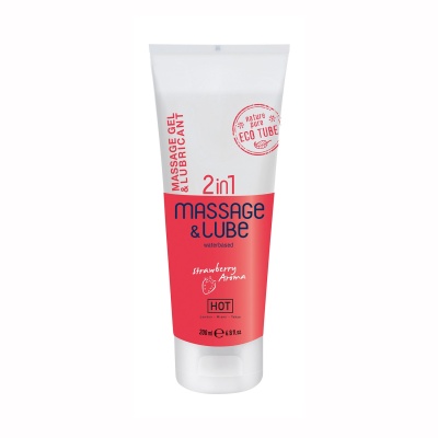 GEL DE MASSAGEM E LUBRIFICANTE 2EM1 COM SABOR A MORANGO HOT? 200ML