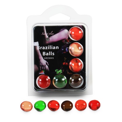 BOLAS LUBRIFICANTES BEIJÁVEIS BRAZILIAN BALLS MULTISABORES 6 X