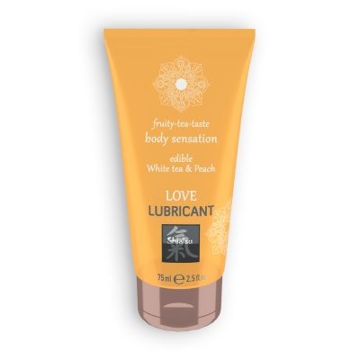 LUBRIFICANTE BEIJÁVEL LOVE FRUITY TEA COM SABOR A CHÁ BRANCO E PÊSSEGO SHIATSU? 75ML