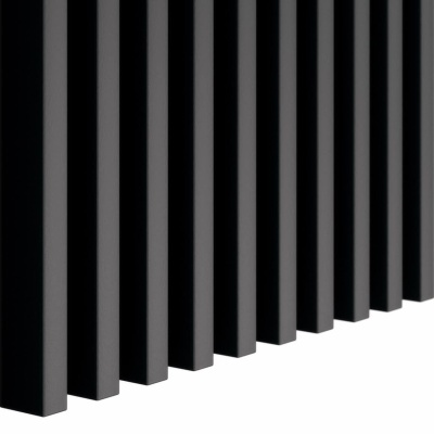 Painéis verticais pretos alinhados lado a lado