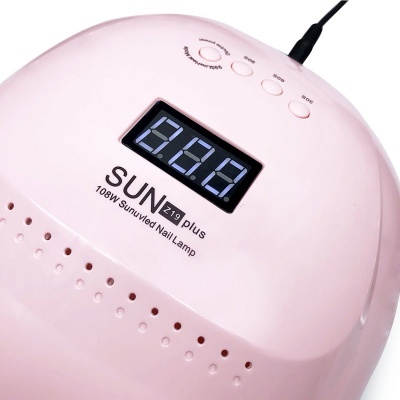 Lâmpada de unhas SUN Z19 plus rosa com visor digital e botões