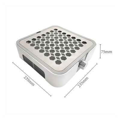 Ventoinha para manicure quadrada com grelha metálica hexagonal