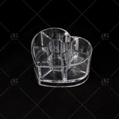 Organizador em acrílico transparente em forma de coração