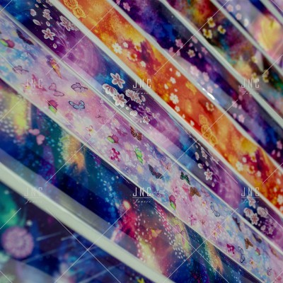 Folhas autocolantes decorativas coloridas com flores e borboletas