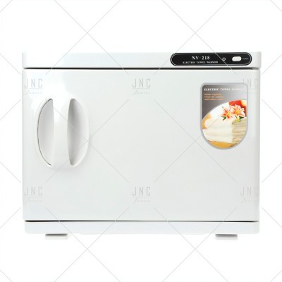 Esterilizador eléctrico branco NV-218 com porta dupla e etiqueta decorativa