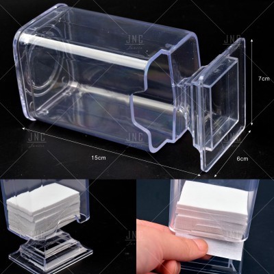 Recipiente dispensador transparente para lenços em plástico rígido