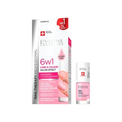 Eveline Cosmetics Nail Therapy Professional Care and Colour Shimmer Pink 12ml | Ref.027508
