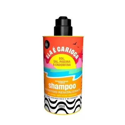 Frasco de shampoo colorido Lola Cosmetics Ela é Carioca