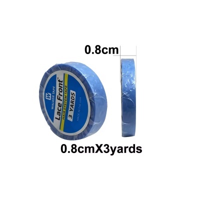 Fita adesiva azul para lace front 0,8 cm X 3 YARDS com embalagem plástica