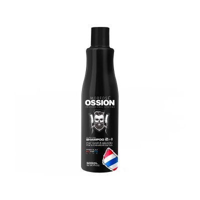 Ossion Premium Barber Line Shampoo 2 em 1 para cabelo e barba 500ml | Ref.005512