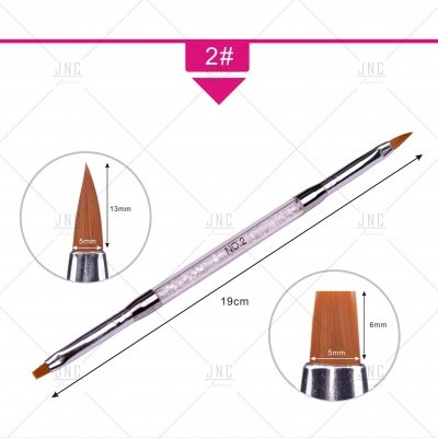 Pincel para Nail Art - Dupla Cabeça (Preenchimento e Sombreador Chato)