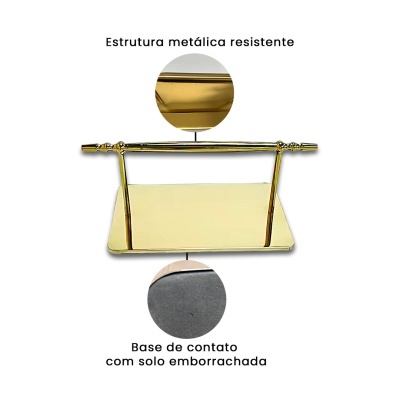 Pousa Pés em metal Dourado | Ref.864119