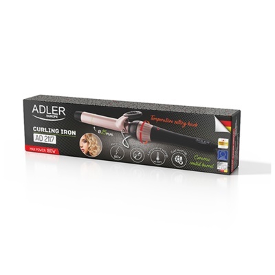 Caixa preta com modelador de cabelo ADLER AD 2117 cor rosa