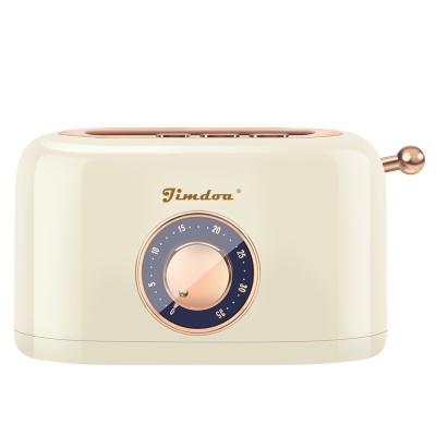 Torradeira creme com botão redondo e alavanca de metal