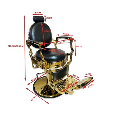 Cadeira de Barbeiro - Dourada Cromada | Ref.864112