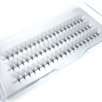 Estojo transparente com tufos de pestanas artificiais pretas