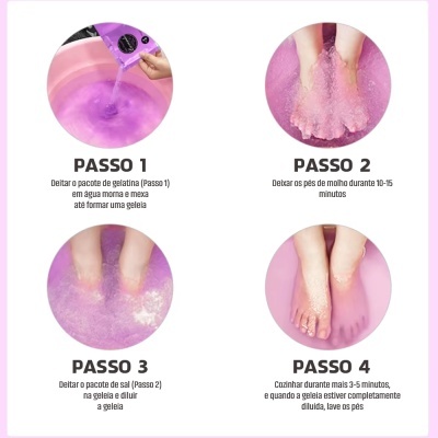 Crystal Jelly Spa - gelatina e sal para os pés - Rosa 50+50g | Ref.874437