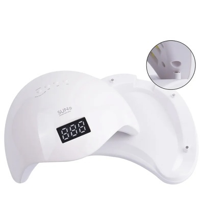 Lâmpada de unhas para gel branca com visor digital